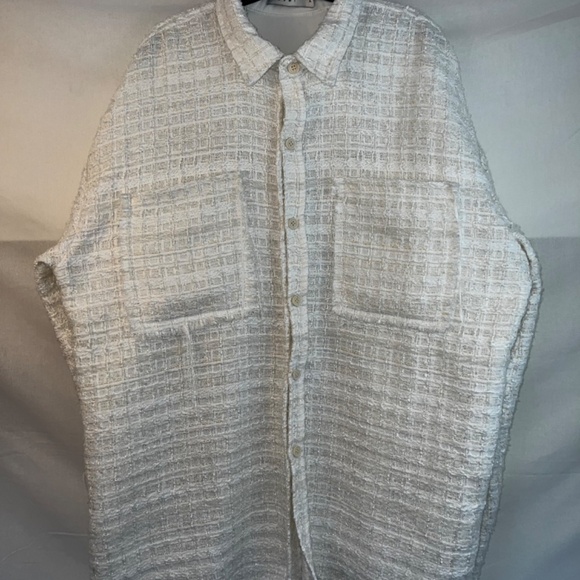 MNML Clothing - EUC Oversized XXL White Tweed Flannel - Faith Connexion/Balmain! - Picture 5 of 16